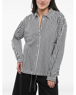 Woolrich Awning-Striped Drawstring Shirt - Gray