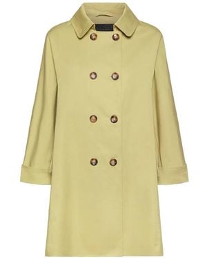 Elena Miro Gabardine Trench Coat - Yellow