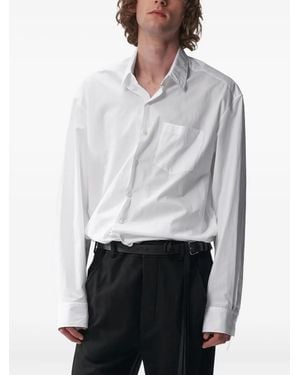 Ann Demeulemeester Mark Popeline Long-Sleeve Shirt - Gray