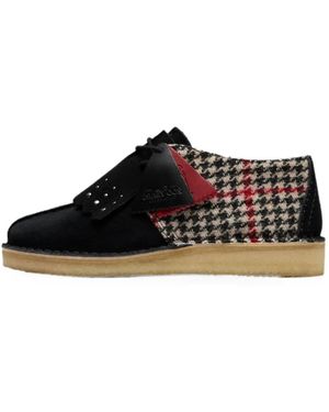 Clarks Desert Trek Tweed Derby Shoes - Black