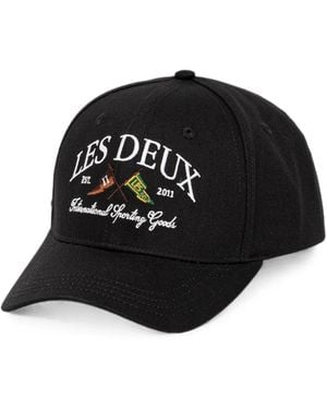 Les Deux Embroidered Baseball Cap - Black