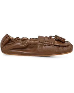 Elisabetta Franchi Nappa Leather Loafers - Brown