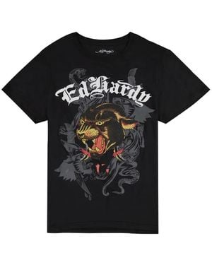 Ed Hardy Panther Head T-Shirt - Black