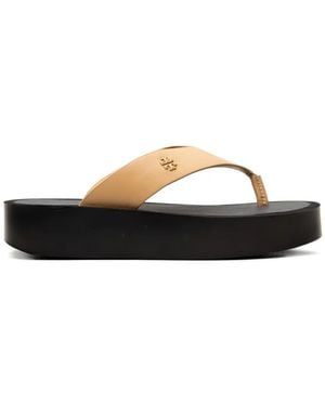 Tory Burch Leather Platform Sandals - White
