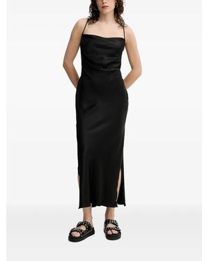 Nanushka Macia Side-Slit Midi Dress - Black