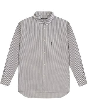 Gosha Rubchinskiy Vertical-Stripe Chest-Pocket Shirt - Grey