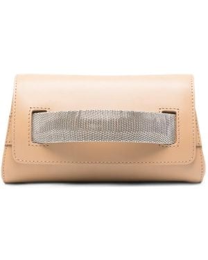Orciani Alba Leather Clutch Bag - Natural