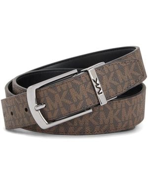 Michael Kors Logo-Print Belt - Brown