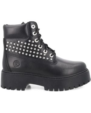 Timberland Stud-Embellished Platform Ankle Boots - Black