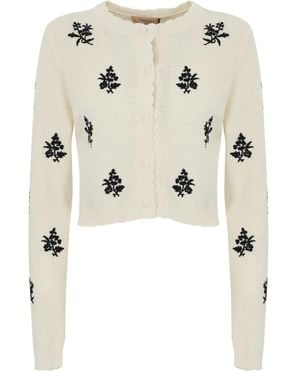 Twinset Cardigan Con Ricamo - Neutro