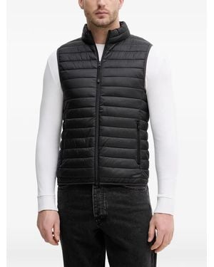 Benetton Quilted High-Neck Gilet - Black