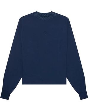 PLACE OF ELMS Monolink-Print Long-Sleeve T-Shirt - Blue