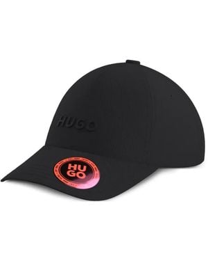 HUGO Embossed-Logo Baseball Cap Hat - Black