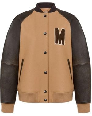 Moschino Contrast-Sleeves Bomber Jacket - Brown