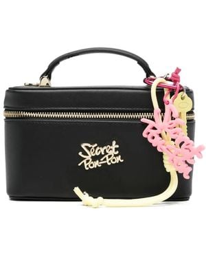 Secret Pon-pon Alexandra Logo-Plaque Backpack - Black