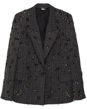 Jonathan Simkhai Murphy Sequined Pinstripe Blazer - Black
