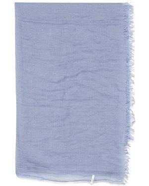 Botto Giuseppe Sciarpa Con Bordi Sfrangiati - Blu