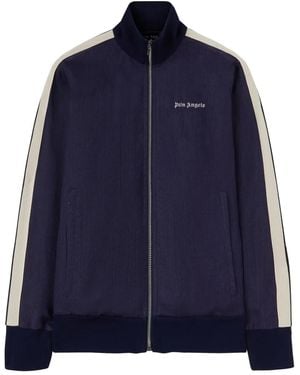 Palm Angels Logo Track Jacket, 100% Polyester, Size: Medium - Blue