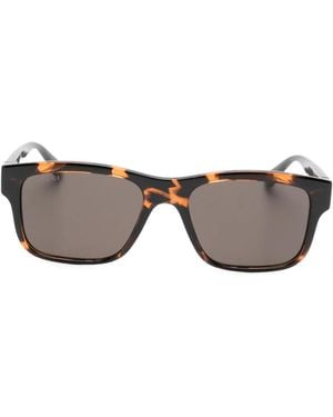 Gucci Tortoiseshell-Effect Rectangle-Frame Sunglasses - Grey