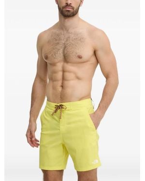 The North Face Logo-Print Drawstring Swim Shorts - Yellow