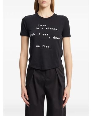 Ann Demeulemeester Camiseta Floor Con Eslogan Estampado - Negro
