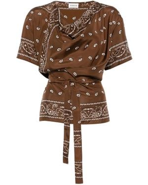 P.A.R.O.S.H. Paisley-Print Belted Top - Brown
