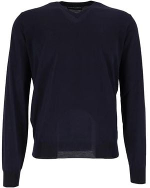 FILIPPO DE LAURENTIIS V-Neck Wool Jumper - Blue
