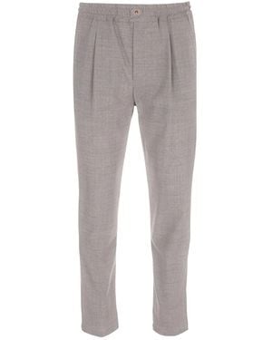 Eleventy Button Pleat Pants - Gray