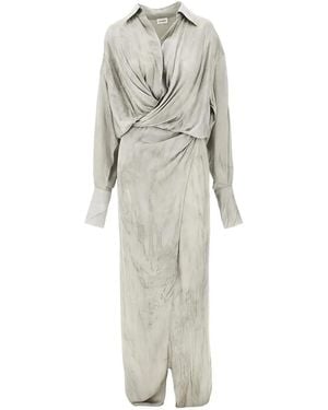 ANDAMANE Twisted Shirt Dress - White