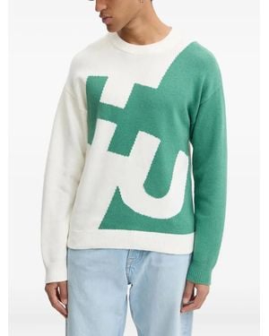 HUGO Graphic Crew-Neck Sweater - Green