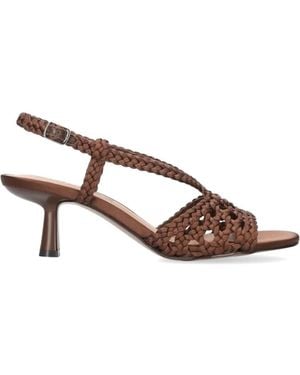 Bibi Lou Woven-Strap Sandals - Brown