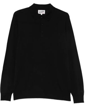 MC2 Saint Barth Alfie Long-Sleeve Polo Shirt - Black