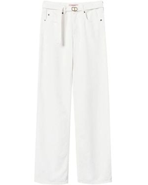 Twinset Jeans Mit Weitem Bein - Weiß