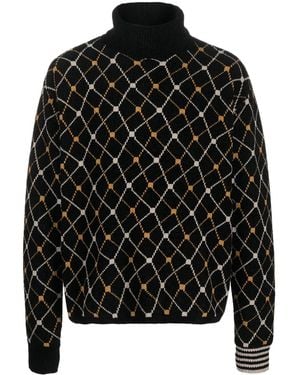 Random Identities Jacquard-Pullover Mit Rollkragen - Schwarz