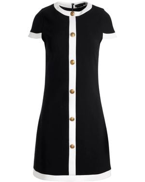 Alice + Olivia Coley Button Mini Shift Dress - Black