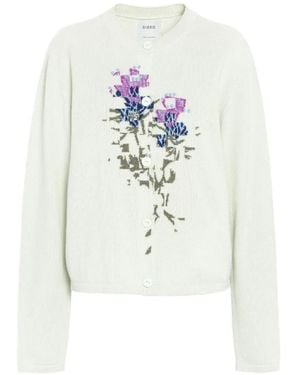Barrie Cashmere With Floral Motif Cardigan - White