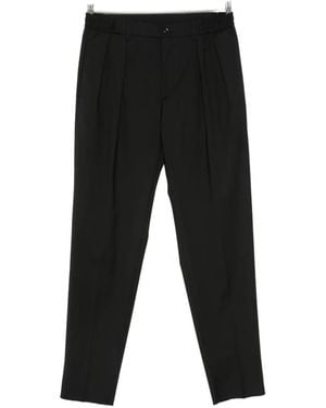 Tagliatore Pleated Elasticated-Waistband Trousers - Black