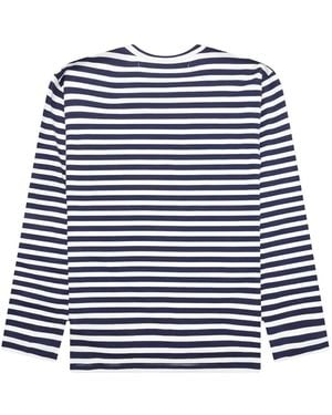 COMME DES GARÇONS PLAY X The Artist Invader Striped Long-Sleeve T-Shirt - Blue