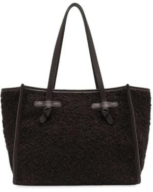 Gianni Chiarini Medium Marcella Leather-Trim Tote Bag - Black