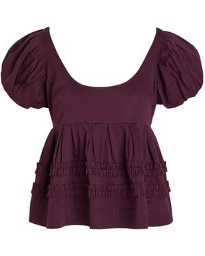 Damson Madder Joy Ruffled Cotton-Poplin Blouse - Purple