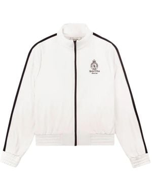 Sporty & Rich Stripe-Detail Zip-Up Sweatshirt - Natural