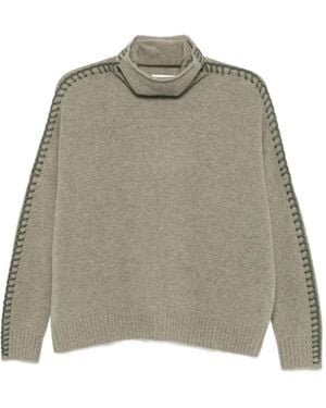 Kujten Thea Whipstitch-Trim Jumper - Natural