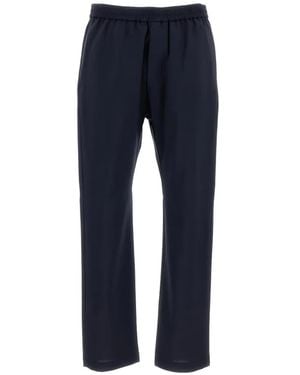 Barena Elasticated Virgin Wool Trousers - Blue