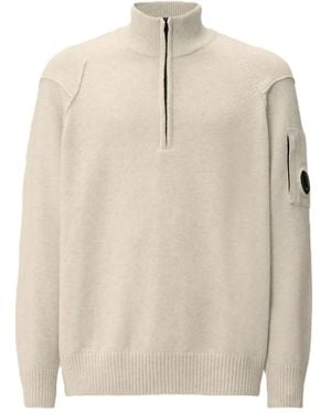C.P. Company Pullover Mit Reißverschluss - Natur