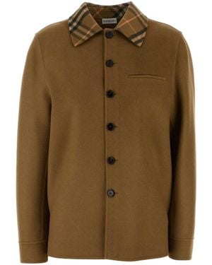 Burberry Abrigo Liso - Verde