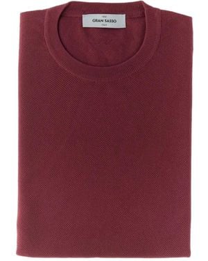 Gran Sasso Cotton Crew-Neck Jumper - Red