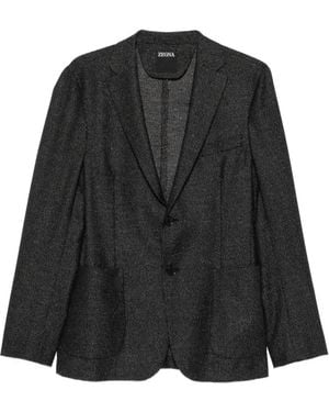 ZEGNA Single-Breasted Blazer - Black