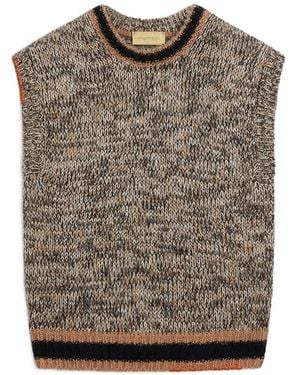 Momoní Lett Mouliné-Knit Tank Top - Brown