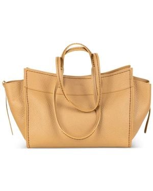 VISONA Strukturierter Tote Bag Mit Kontrastnähten - Natur