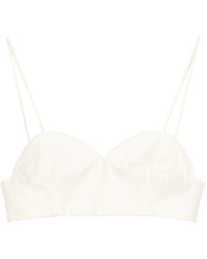 Cordera Ribbed Spaghetti-Strap Top - White